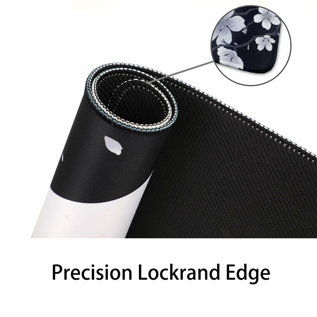 IF FEEL Cherry Blossom Yin Yang Mouse Pad XL Black White 31.5x11.8in