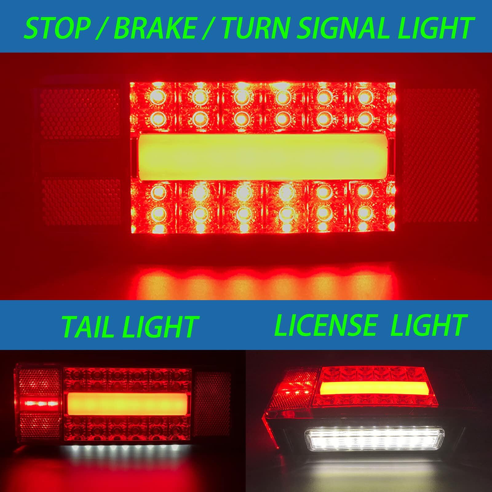 Serlainxin LED Boat Trailer Lights Rectangular Waterproof Combo Stop Turn