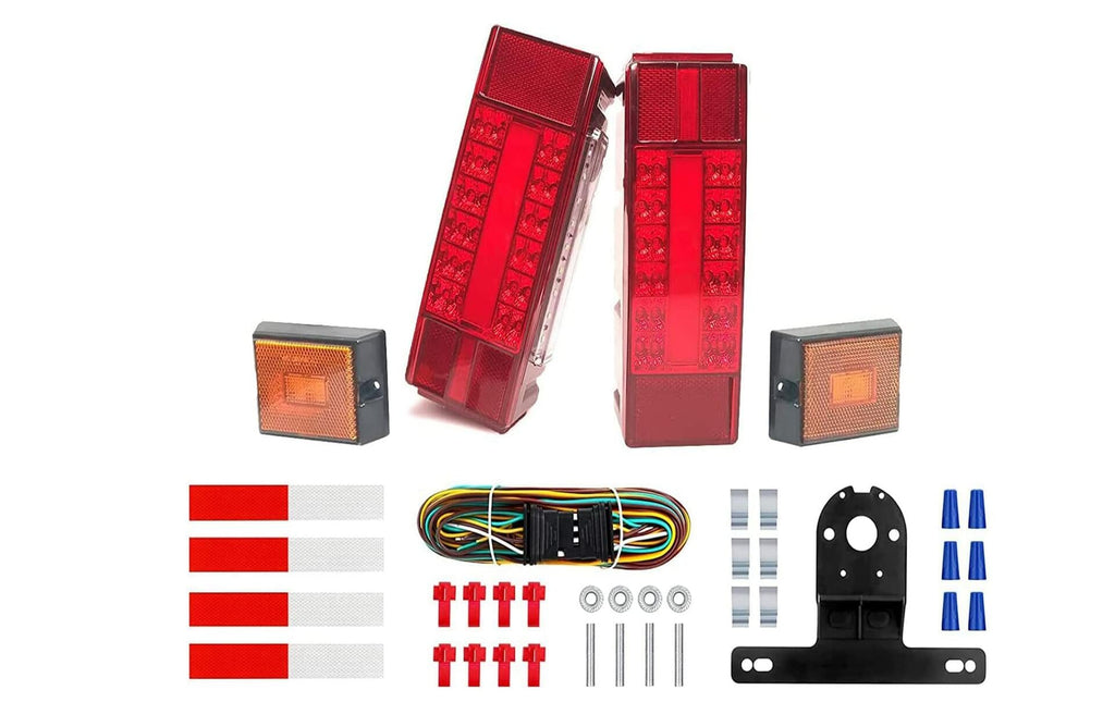 Serlainxin LED Boat Trailer Lights Rectangular Waterproof Combo Stop Turn