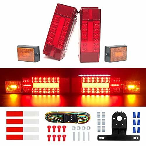 Serlainxin LED Boat Trailer Lights Rectangular Waterproof Combo Stop Turn
