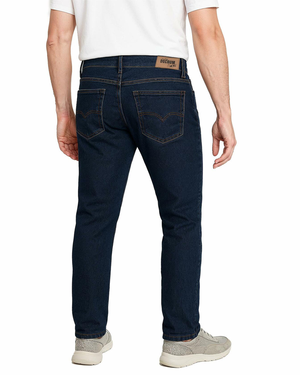 Decrum Men's Denim Jeans Tapered Casual Pants Blue Size W40 L30