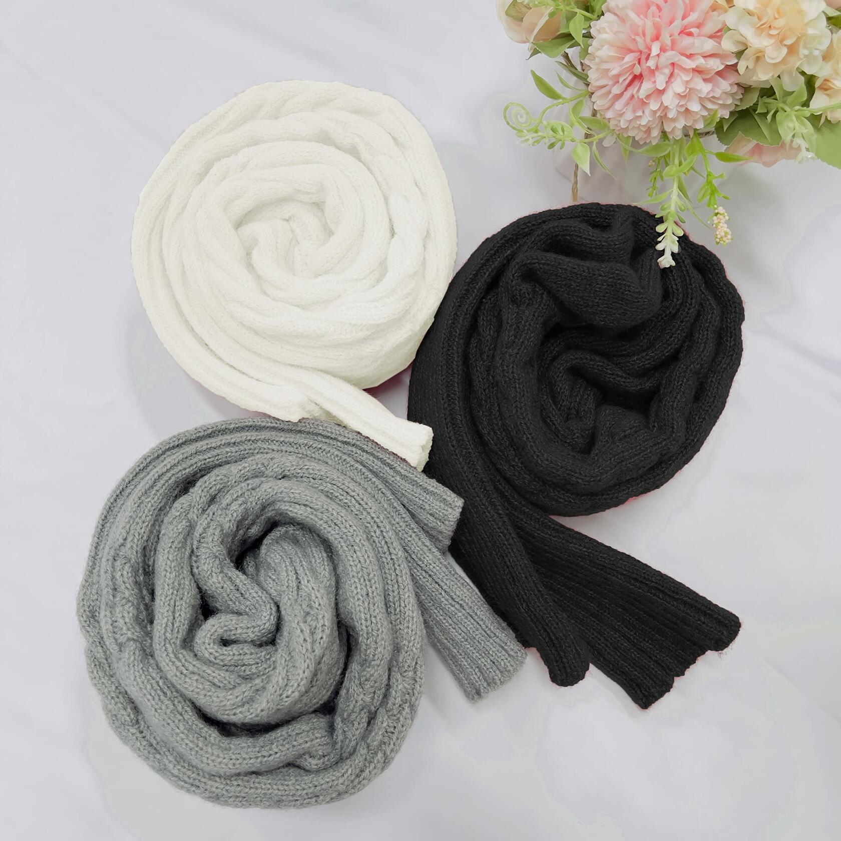 AFOLIRY Women's Knit Thigh High Socks Extra Long Fall Winter Leg Warmers Gray