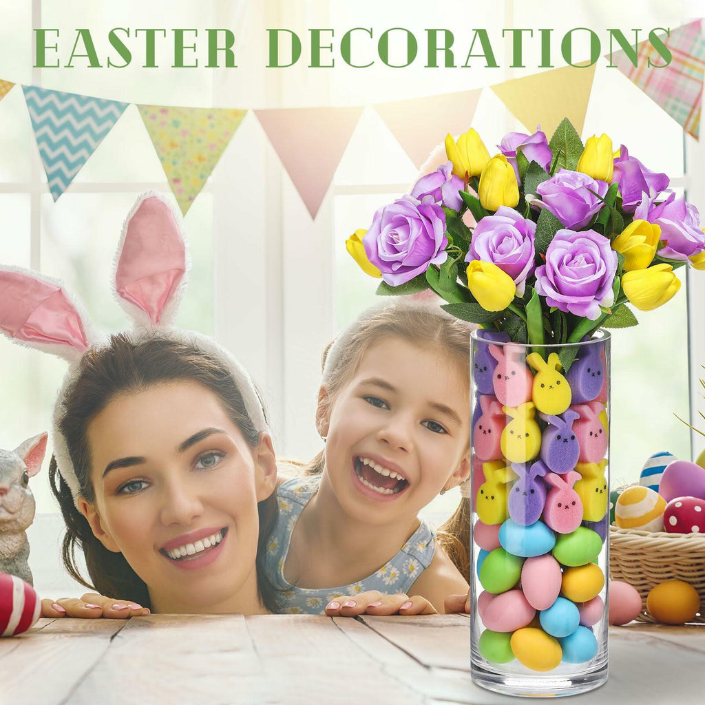 WinnerWhy 20 Artificial Tulips & Roses with 60 Sponge Bunnies & Eggs Set
