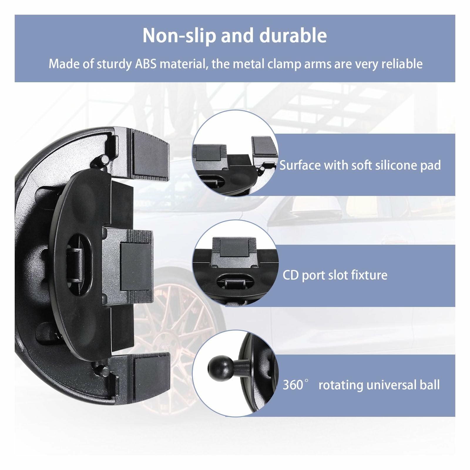Augeny Car Phone Holder CD Slot 360° Rotatable Universal Black