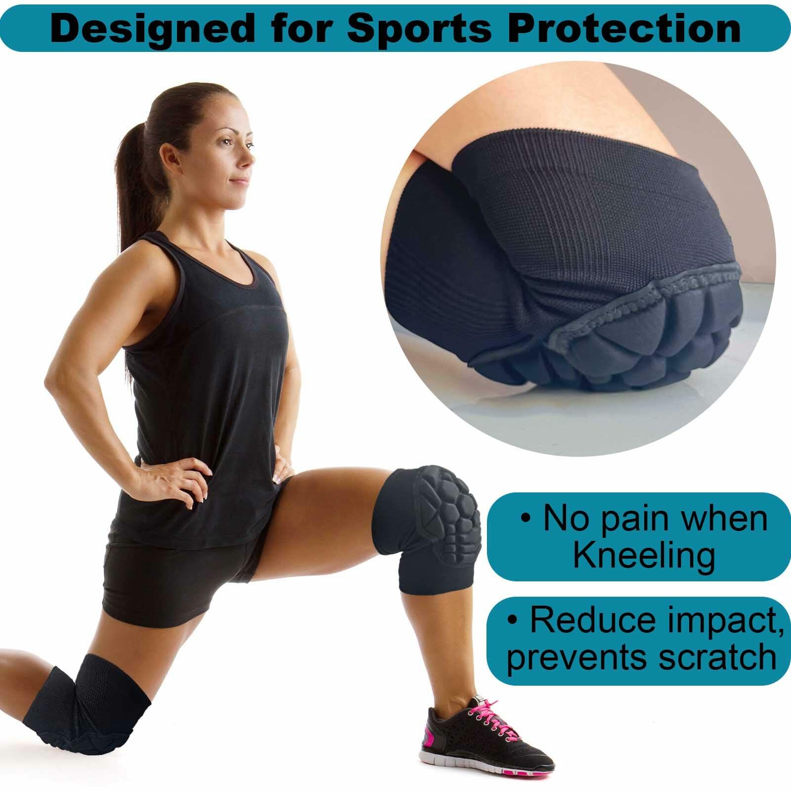 Lightweight Knee Pads with Sponge Padding for Sports, Black, Size M