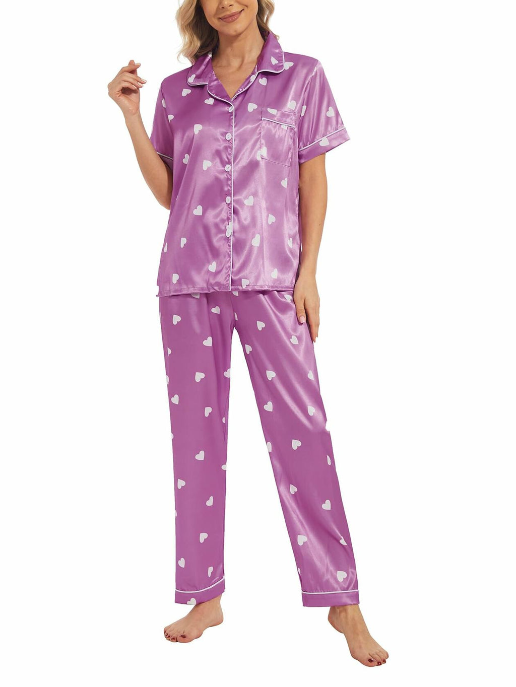 Women's Pajama Set Plus Size Super-Soft Short & Long Sleeve Pants Size S