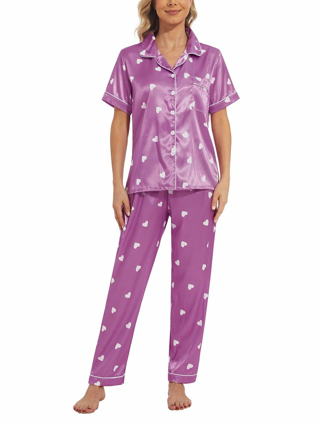 Women's Pajama Set Plus Size Super-Soft Short & Long Sleeve Pants Size S