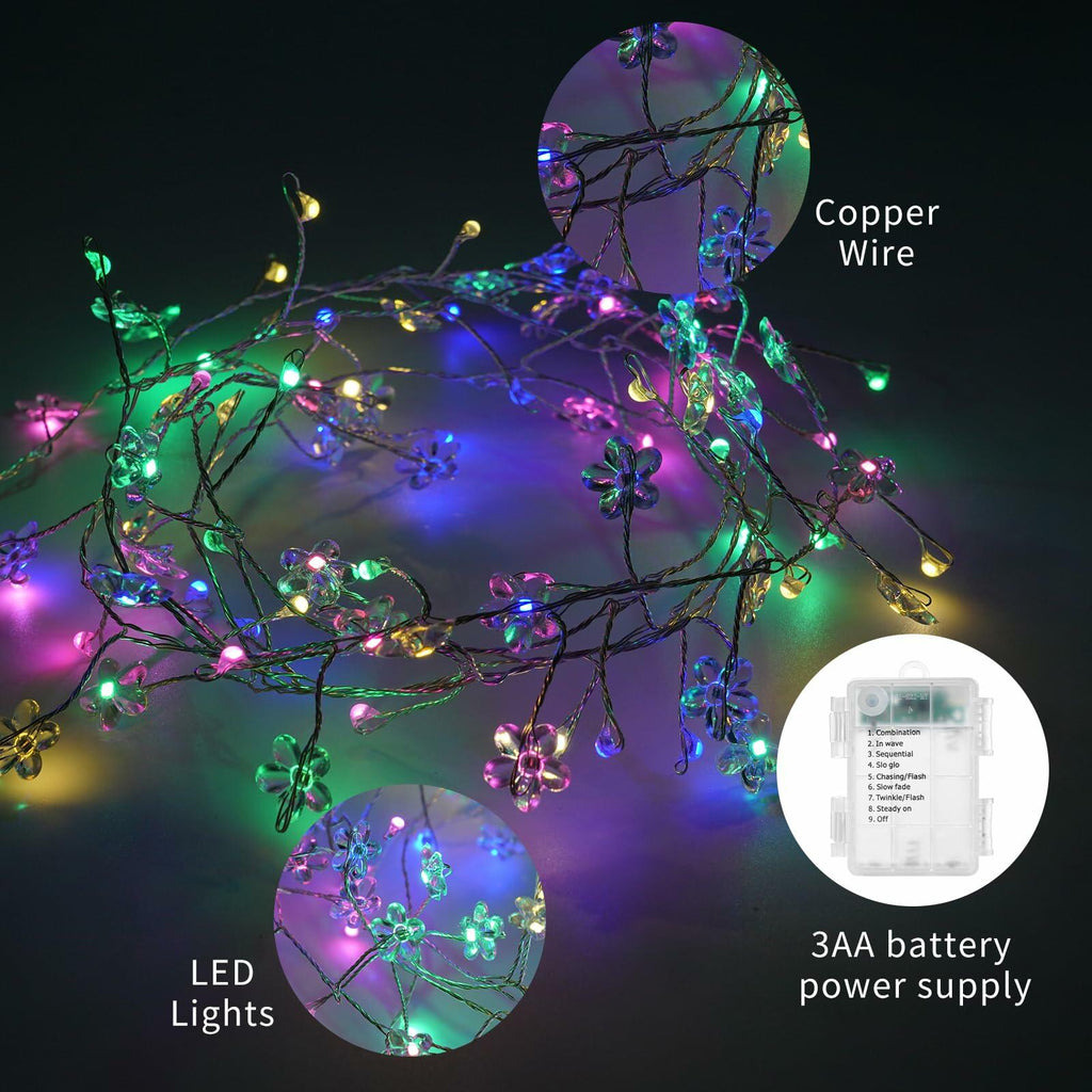 GOiECHvA 5.2Ft 80LED Battery Operated Fairy String Lights Multicolor Waterproof