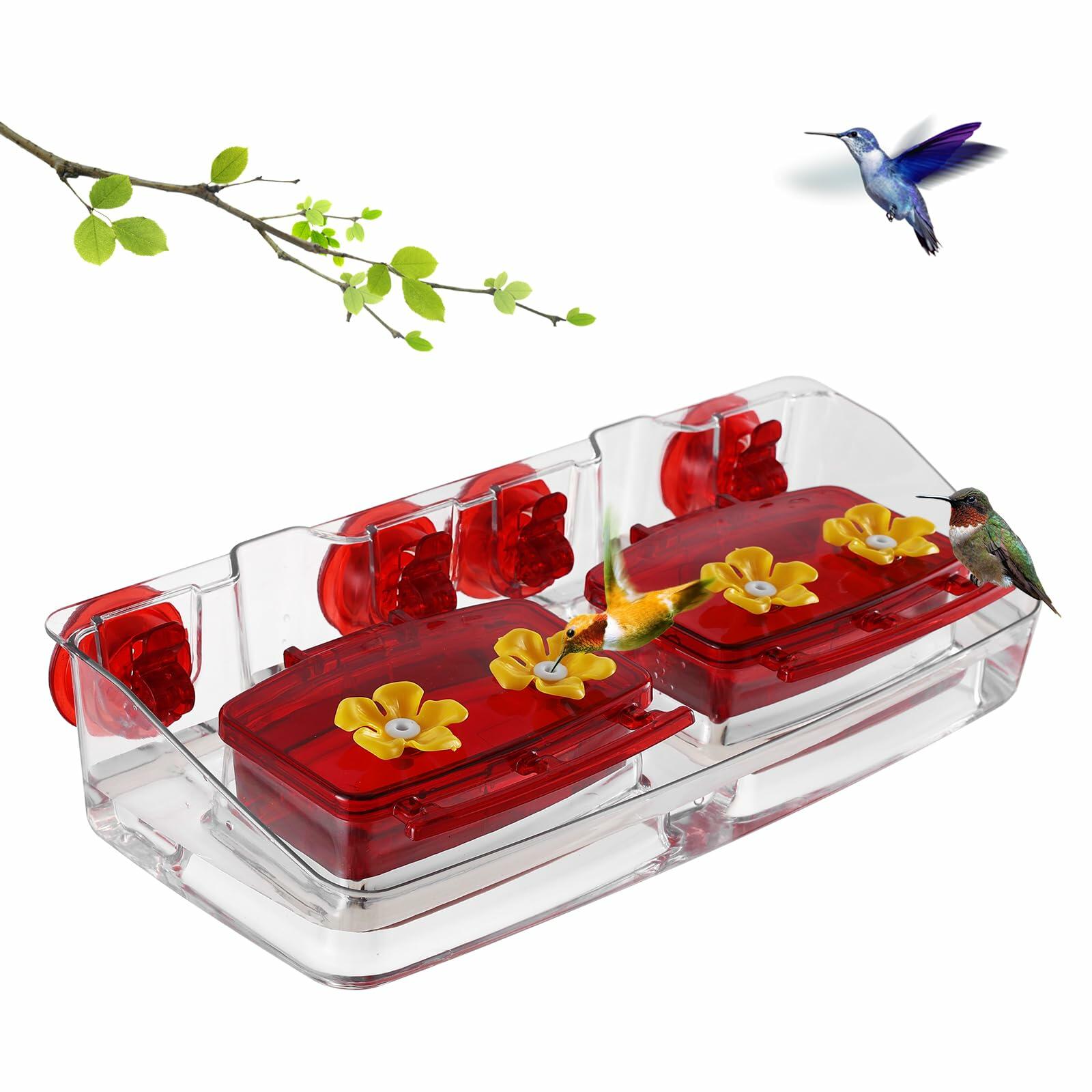 Jealoeur Hummingbird Feeder 16oz 4-Port Red Strong Suction 2 Boxes