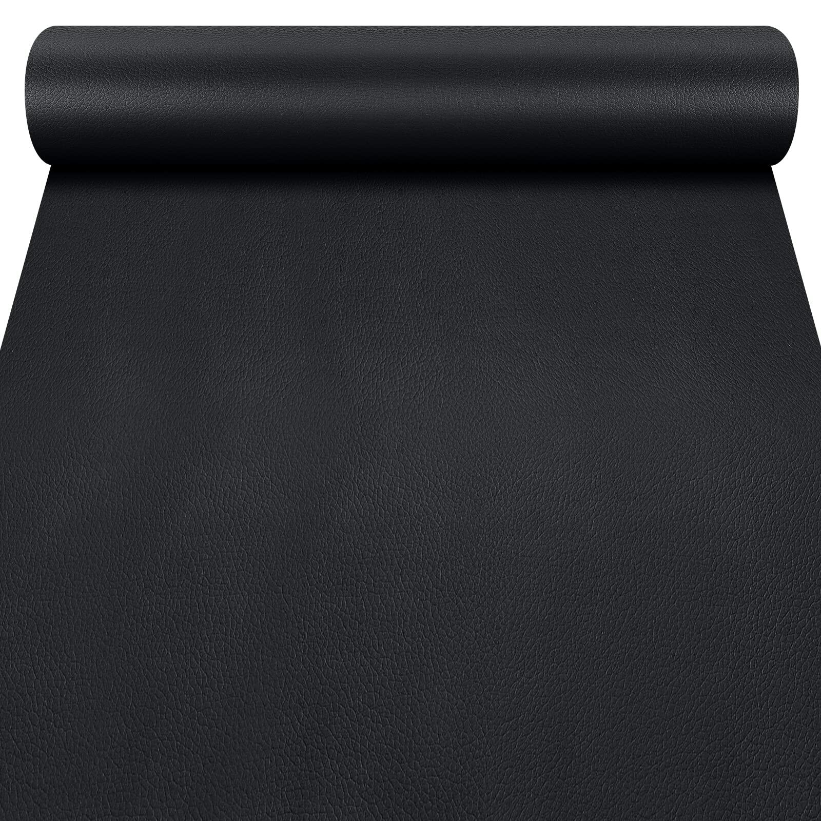 Cahomo Leather Repair Patch 15.7x63in Roll Self-Adhesive Black