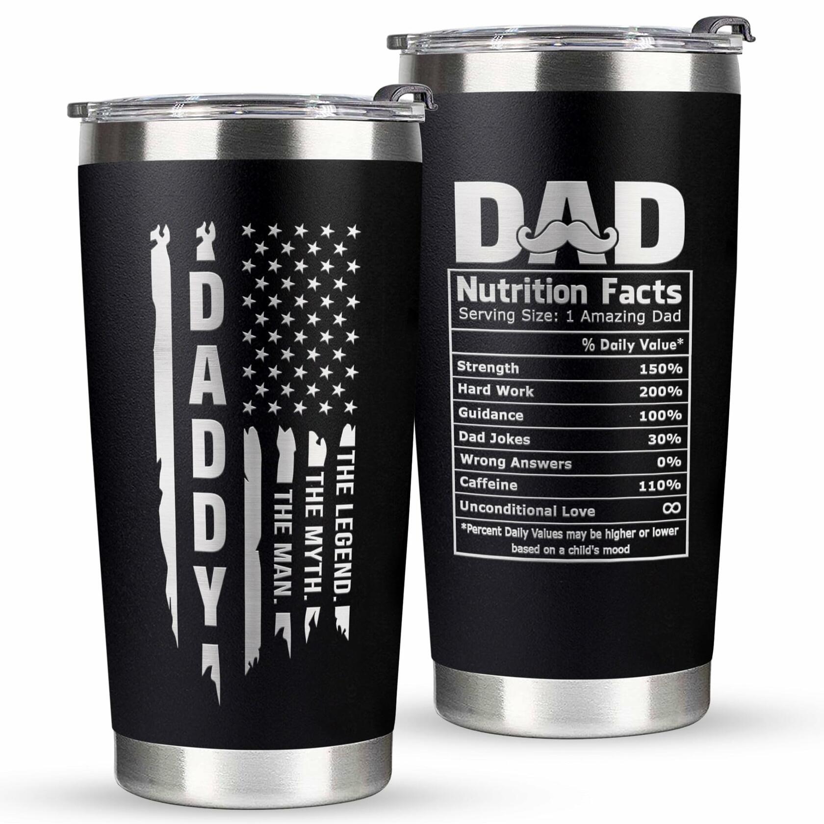 VIWIS Best Dad Tumbler Cup 20oz Father's Day Gift Insulated Travel Mug