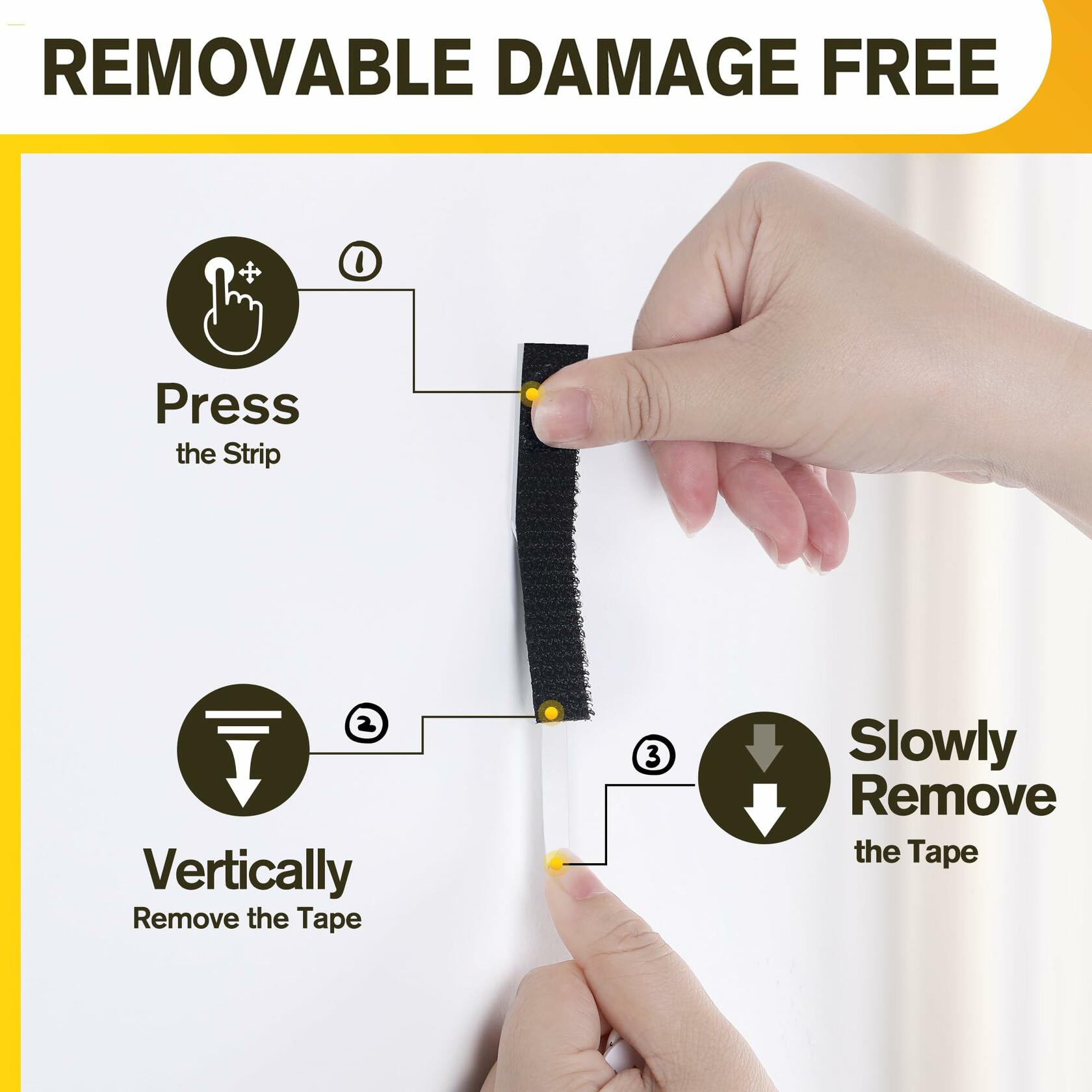 EMITEVER Heavy Duty Picture Hanging Strips Large Black 40 Pairs 80 Strips