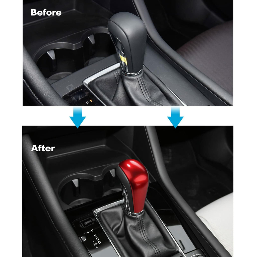 ANFOKAS Mazda 3 CX-30 CX-50 Gear Shift Knob Cover Trim Red