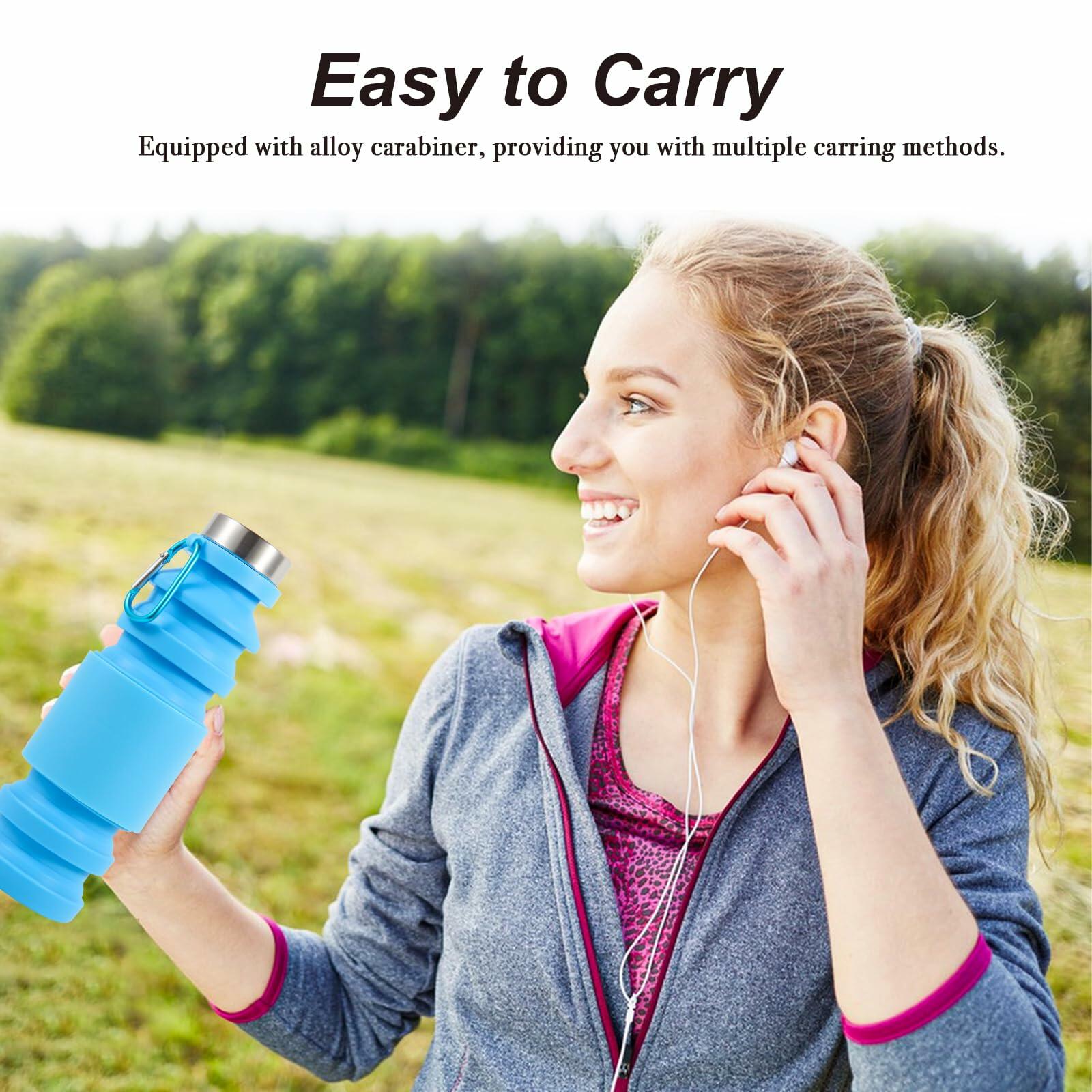 Mitour Collapsible Silicone Water Bottle Cup 650ml Foldable Reusable BPA Free