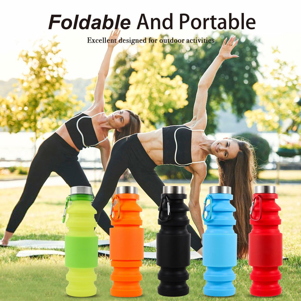 Mitour Collapsible Silicone Water Bottle Cup 650ml Foldable Reusable BPA Free
