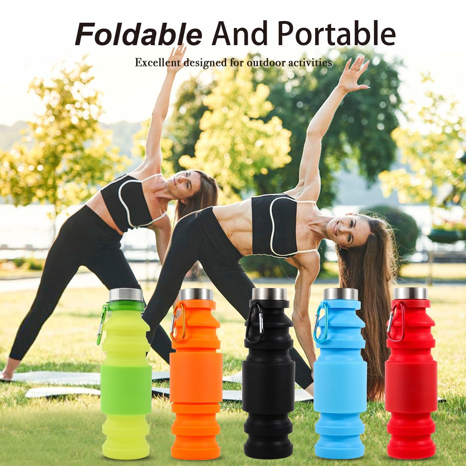 Mitour Collapsible Silicone Water Bottle Cup 650ml Foldable Reusable BPA Free