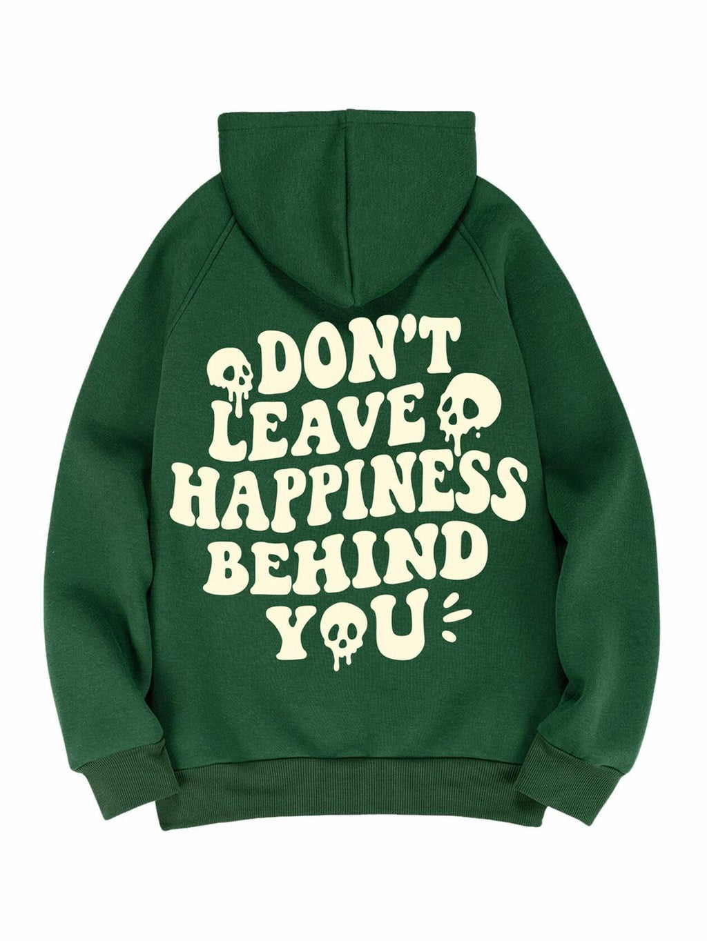 Verdusa Women's Palm Puff Hoodie Y2k Graphic Sweatshirt Dark Green Size XL