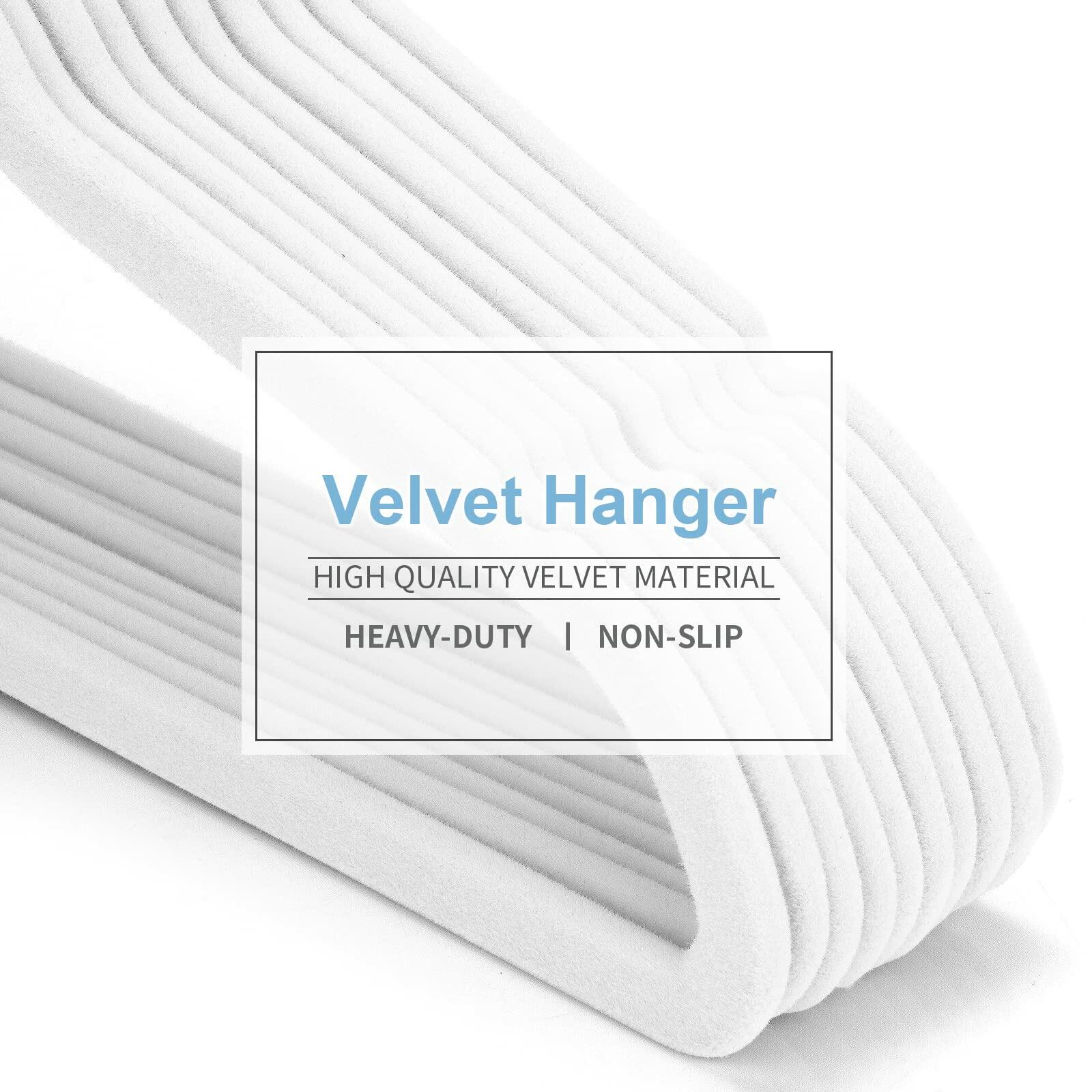 MOERKADA Kids Velvet Hangers 50 Pack 11" White Non-Slip Space Saving