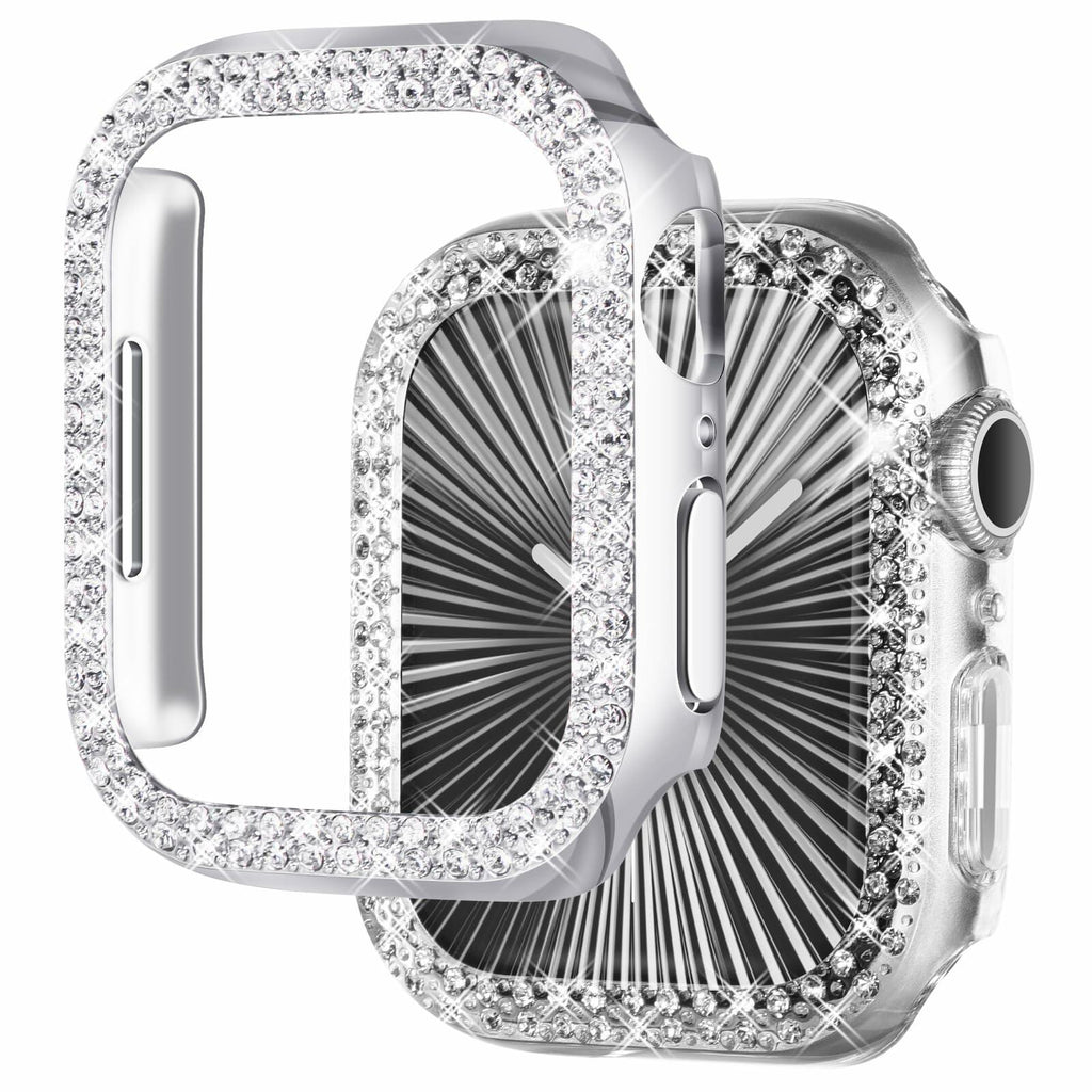 NewWays 2-Pack Apple Watch Case 44mm SE Series 4/5/6 Silver/Clear