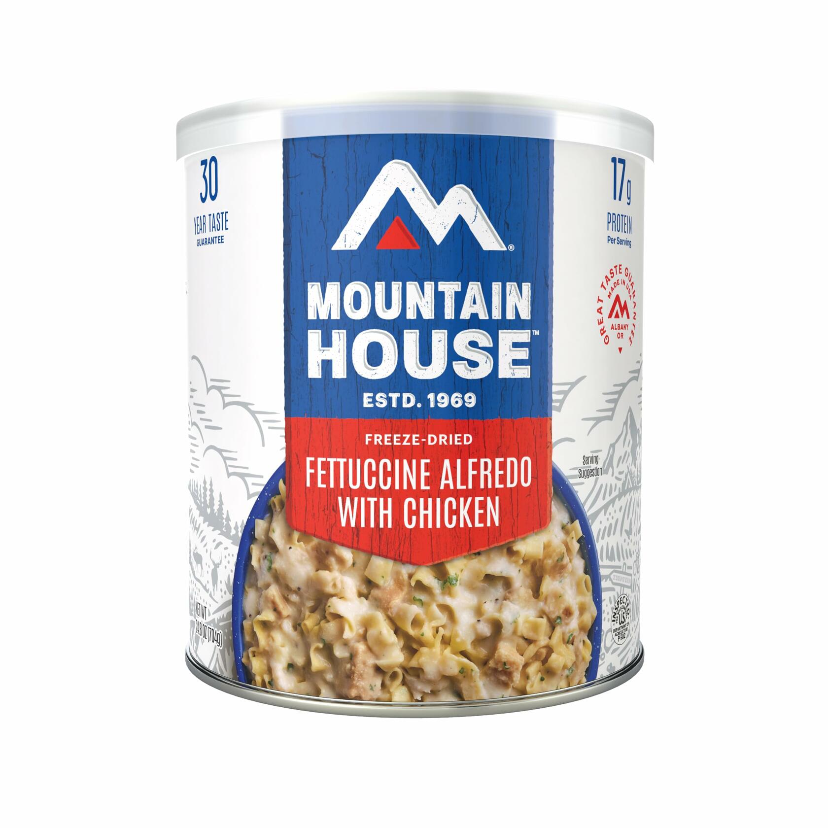 BestBy12/24 Mountain House Fettuccine Alfredo with Chicken #10 Can 9 Servings