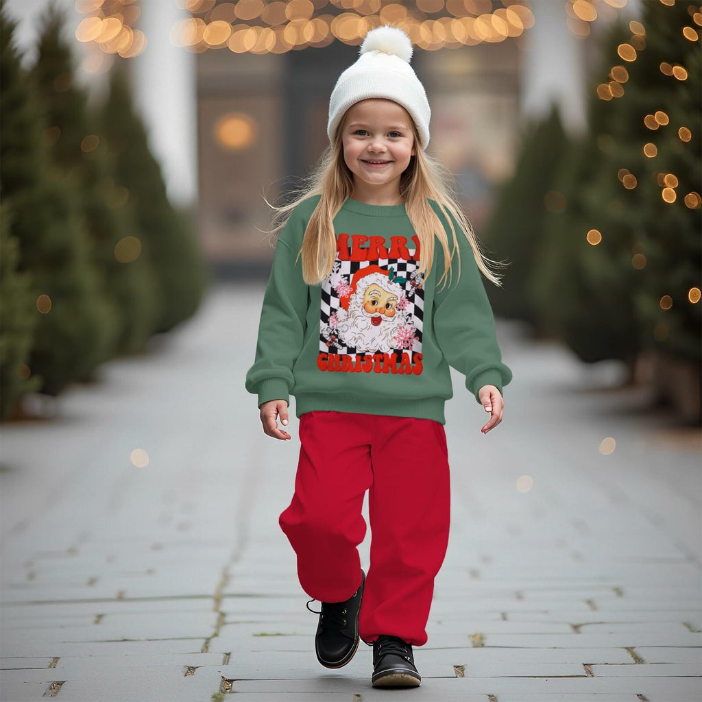 C&M WODRO Toddler Christmas Santa Sweatshirt Pants Set Green Size 4-5 Years