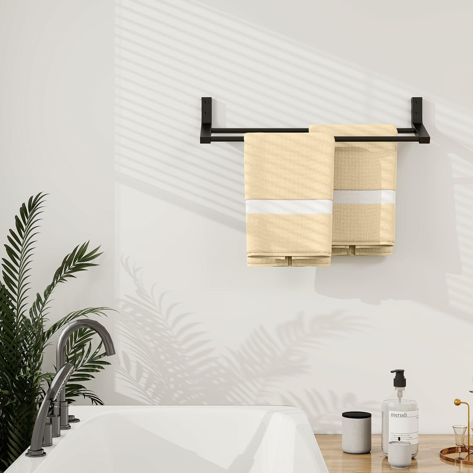 STWWO Double Towel Bar 24in SUS 304 Stainless Steel Matte Black