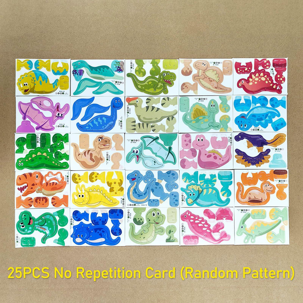 25Pcs Educational 3D Cartoon Puzzle Toys for Kids Birthday Gift