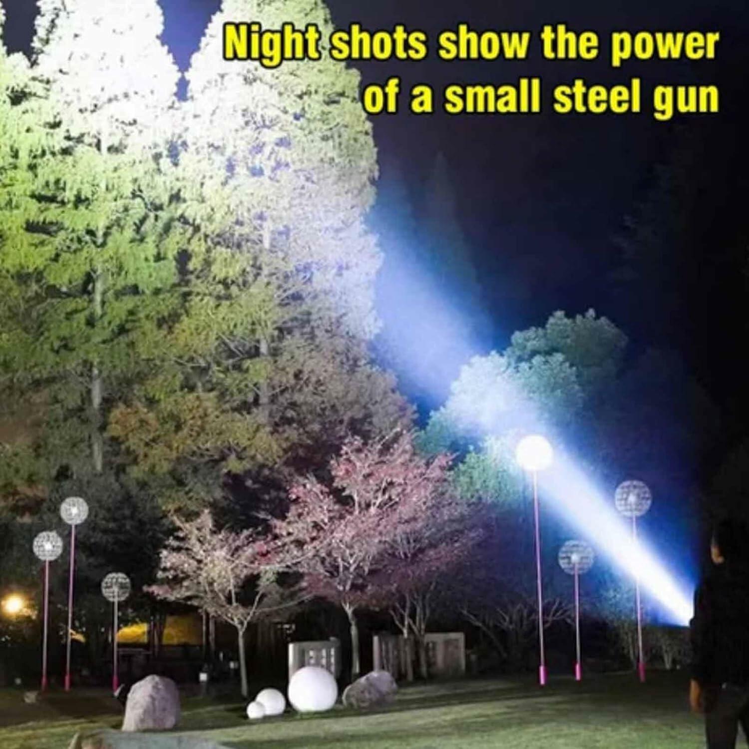 German Three-Eyed Monster Mini Flashlight Steel High Lumen Rechargeable 2Pcs