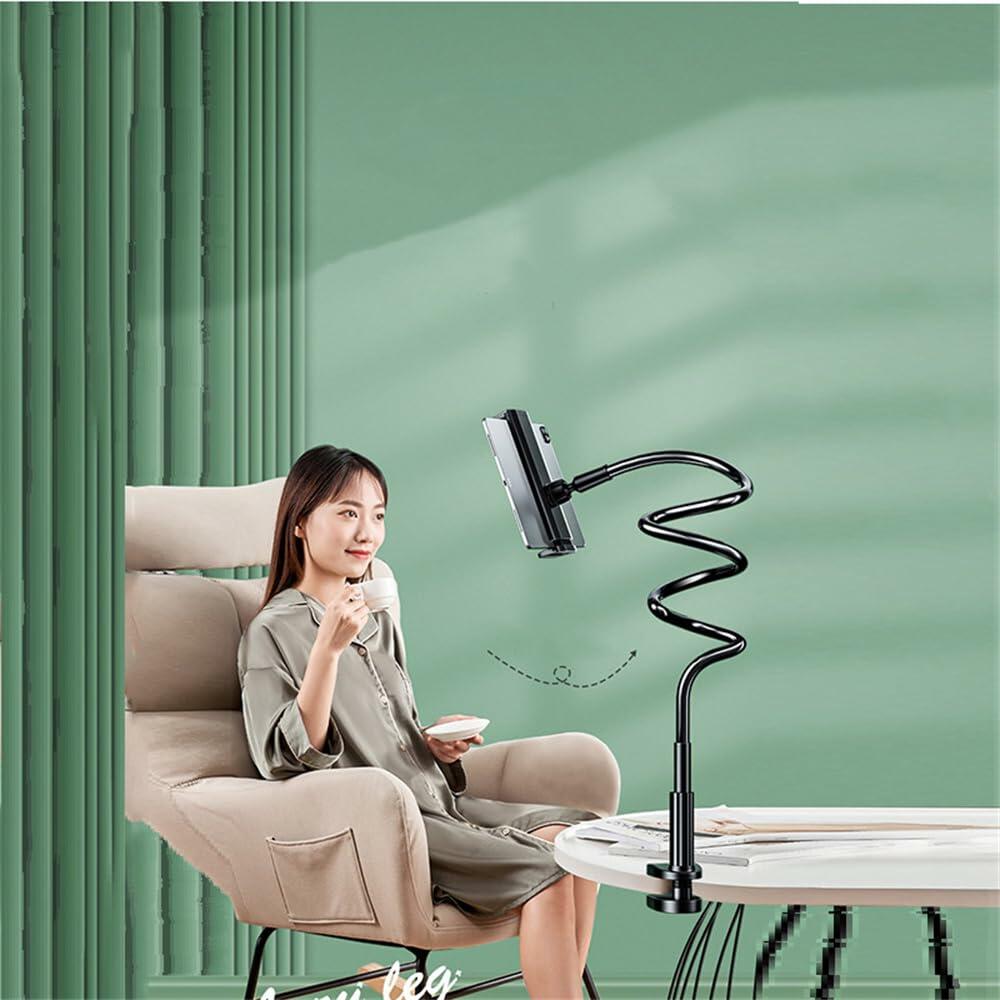 Tablet Stand 360° Rotatable Gooseneck Adjustable Arm for 4.7-12.9" Devices Black