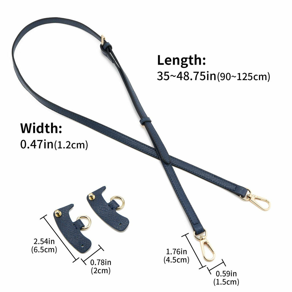 DEVPSISR Leather Adjustable Purse Strap for Longchamp Handbag Blue