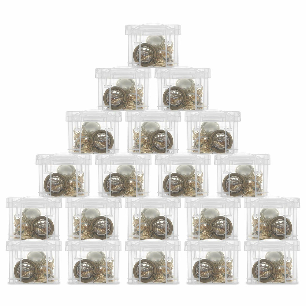GBACHOOSE 20PCS Small Stackable Storage Containers with Lids 3.5x2.5x2"