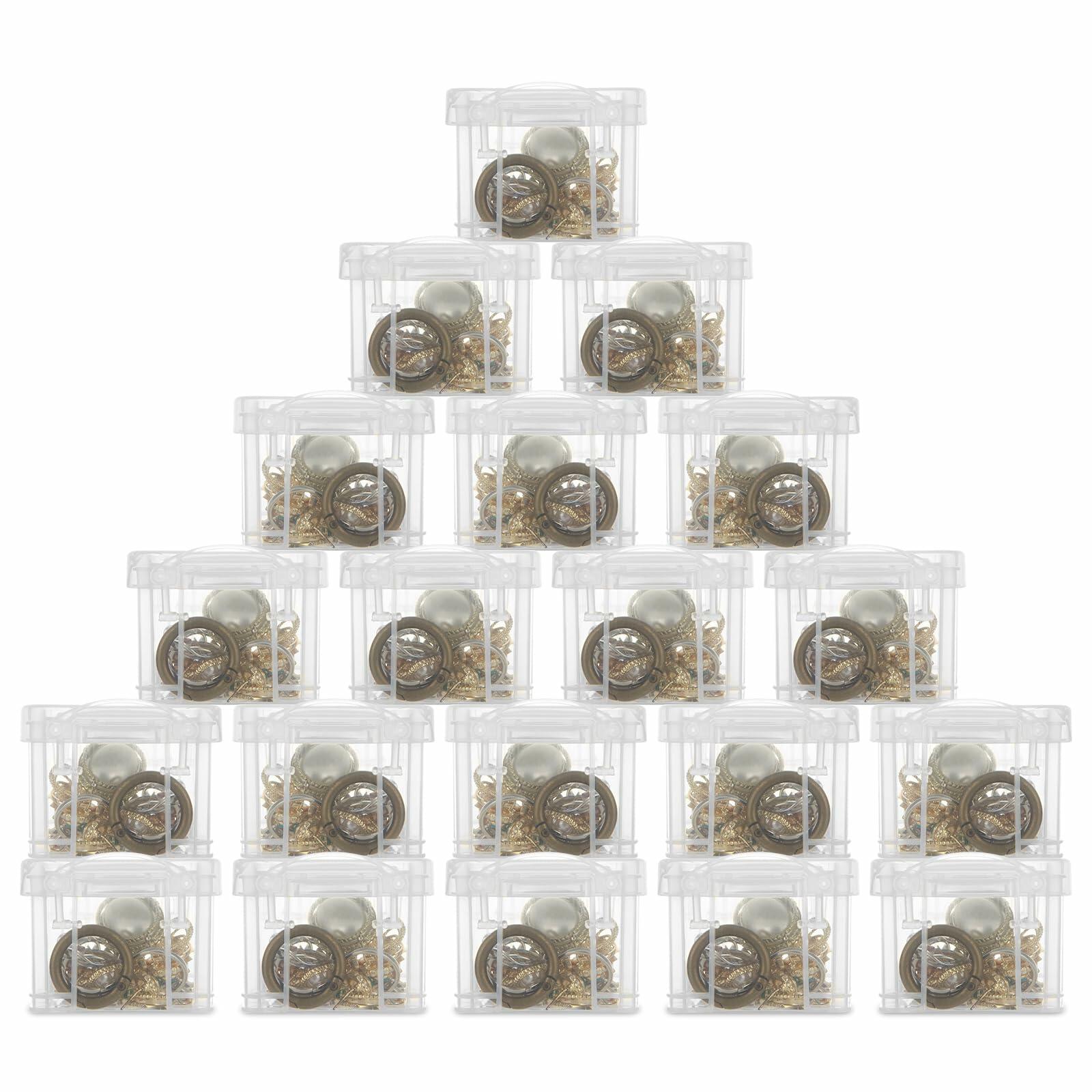 GBACHOOSE 20PCS Small Stackable Storage Containers with Lids 3.5x2.5x2"