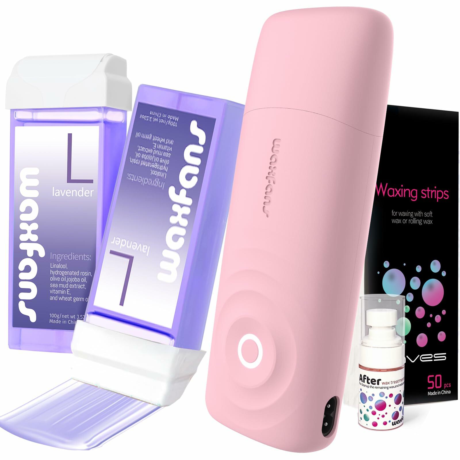 Roll on Waxing Kit for Women with 2 Cartridges & 50 Wax Strips All Skin Types