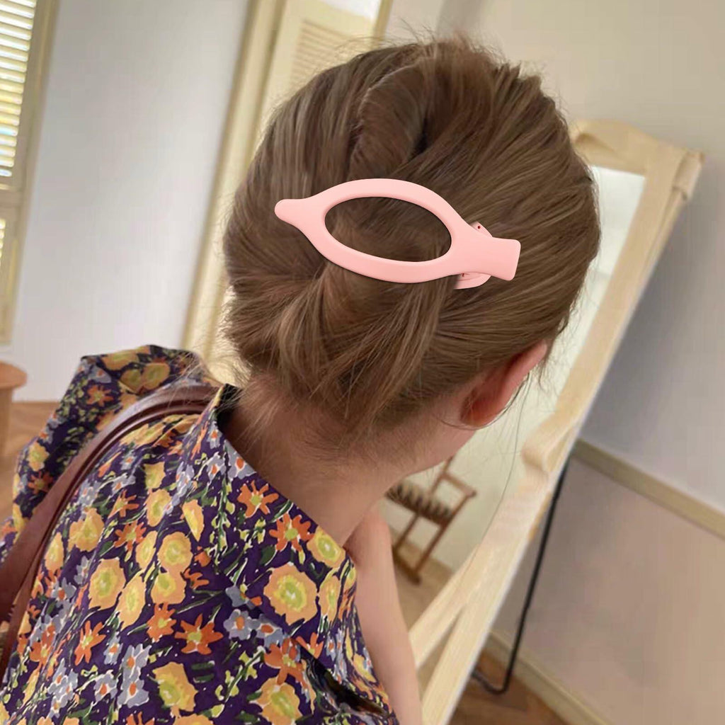 Velscrun Alligator Hair Clips Large Matte Pink 4Pcs Thick Thin Hair