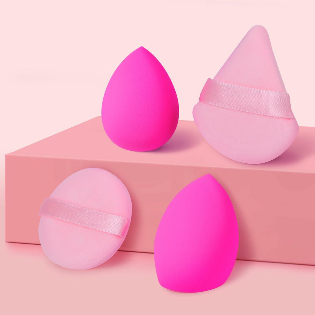 YutimeAura Makeup Brushes Set with Sponges Puff Pink Foundation Powder Contour