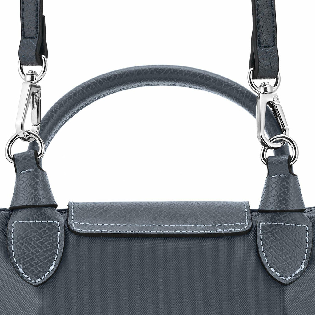 Adjustable Replacement Shoulder Strap for Longchamp Mini Pouch Grey Silver
