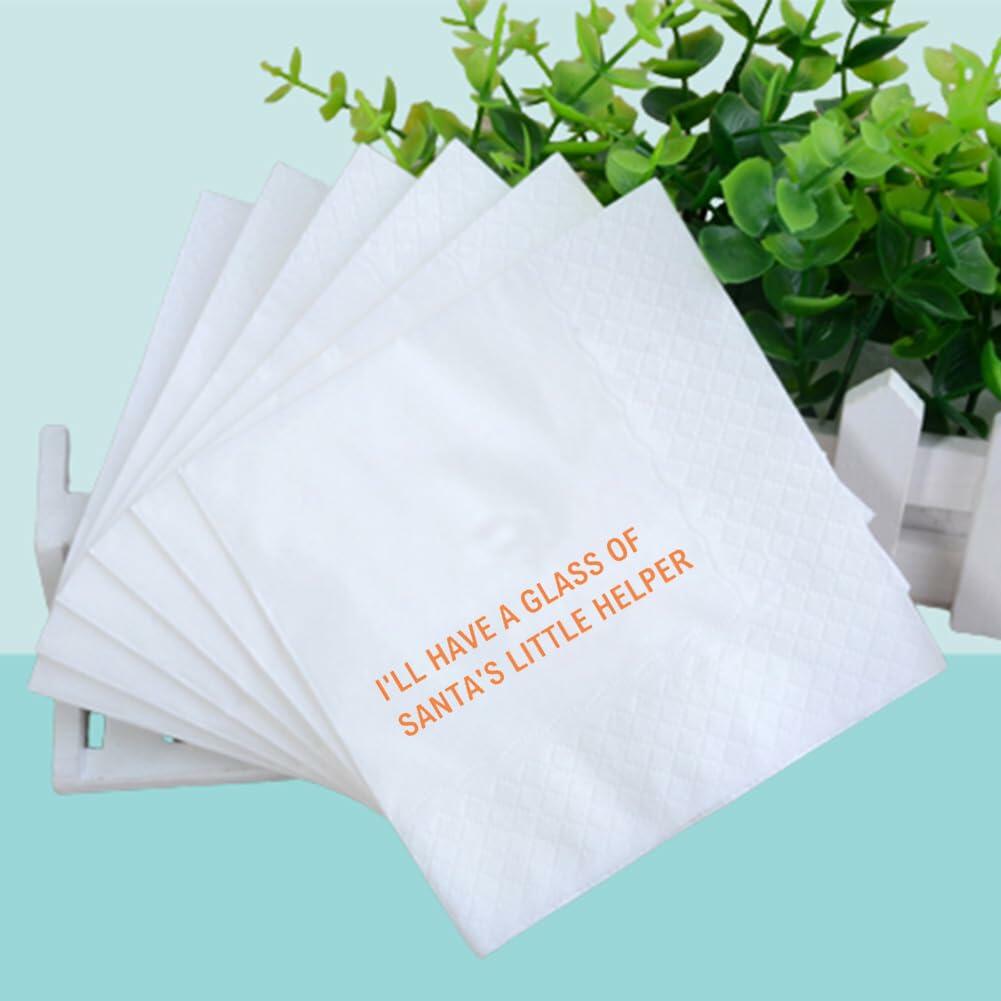 VOWFOO Funny Christmas Cocktail Napkins 100pcs I'm Stuck With Holiday Party