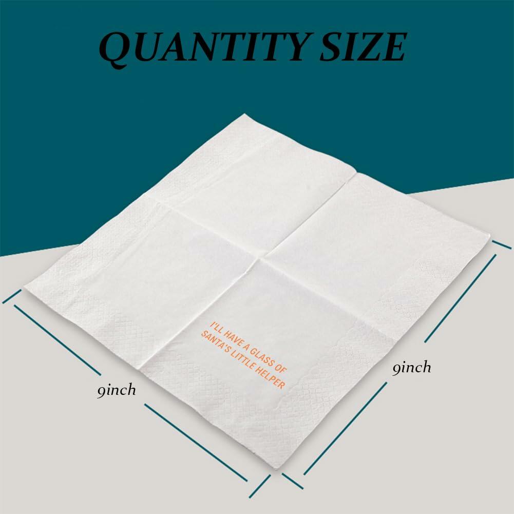 VOWFOO Funny Christmas Cocktail Napkins 100pcs I'm Stuck With Holiday Party