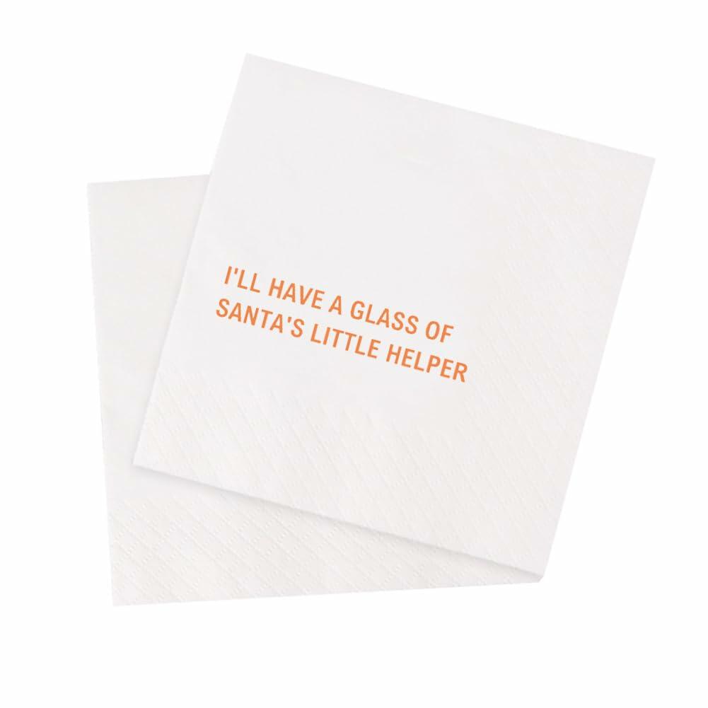 VOWFOO Funny Christmas Cocktail Napkins 100pcs I'm Stuck With Holiday Party