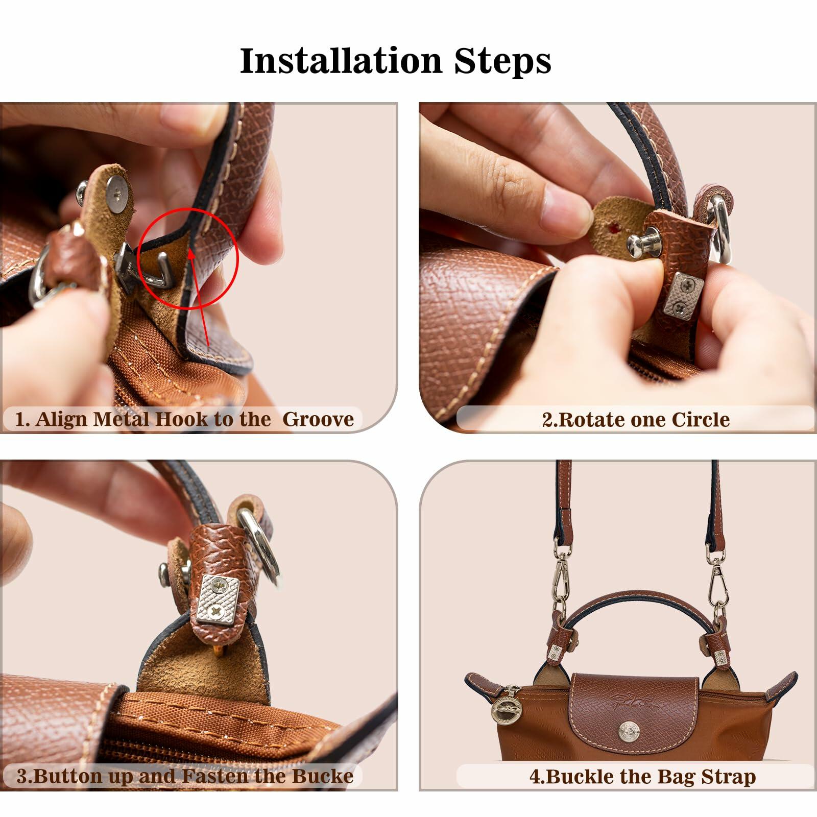 XKE-X Adjustable Leather Purse Strap Kit Brown Handbag Crossbody