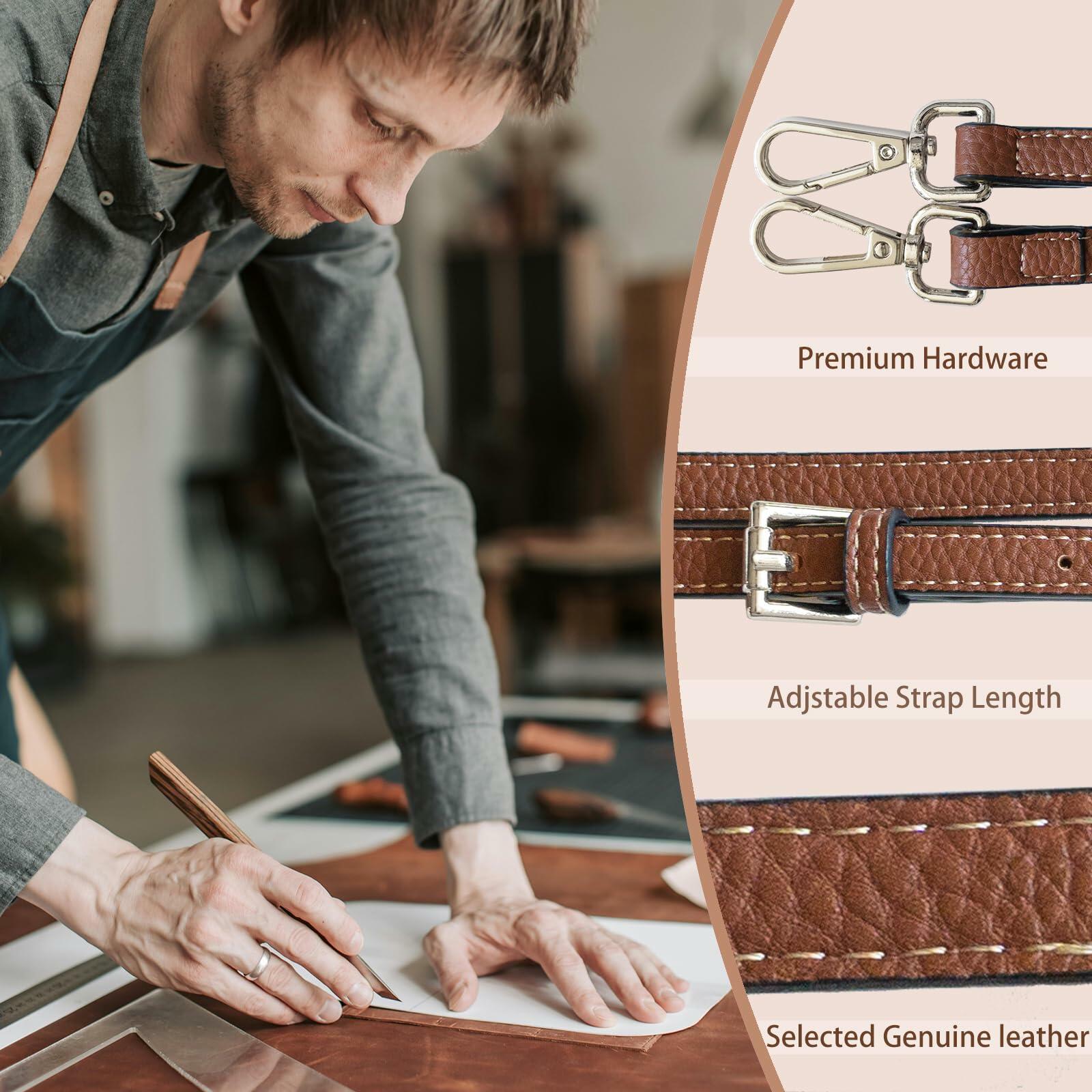 XKE-X Adjustable Leather Purse Strap Kit Brown Handbag Crossbody