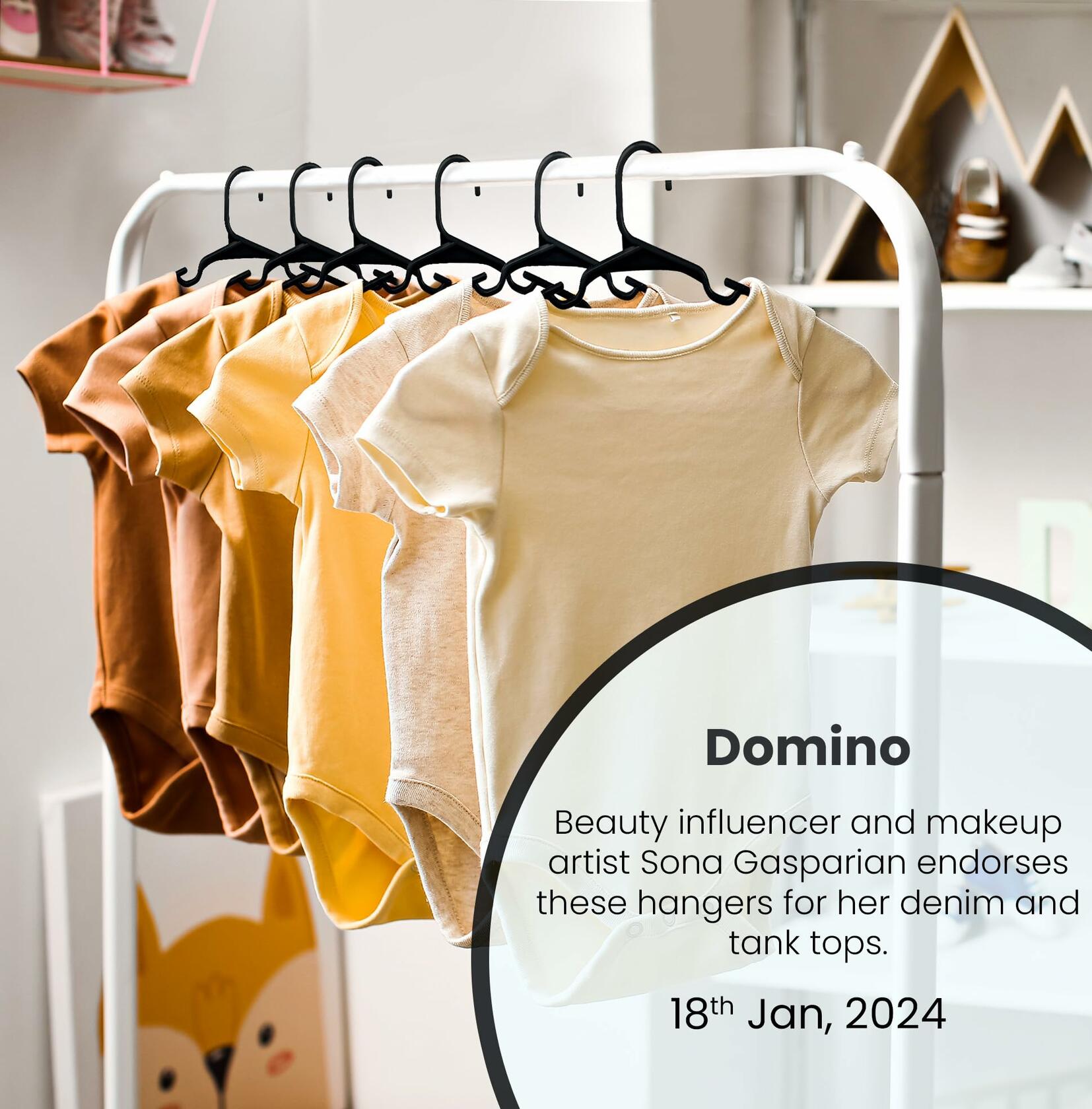 Utopia Home Kids Plastic Hangers 11.5 Inch Black 20 Pack