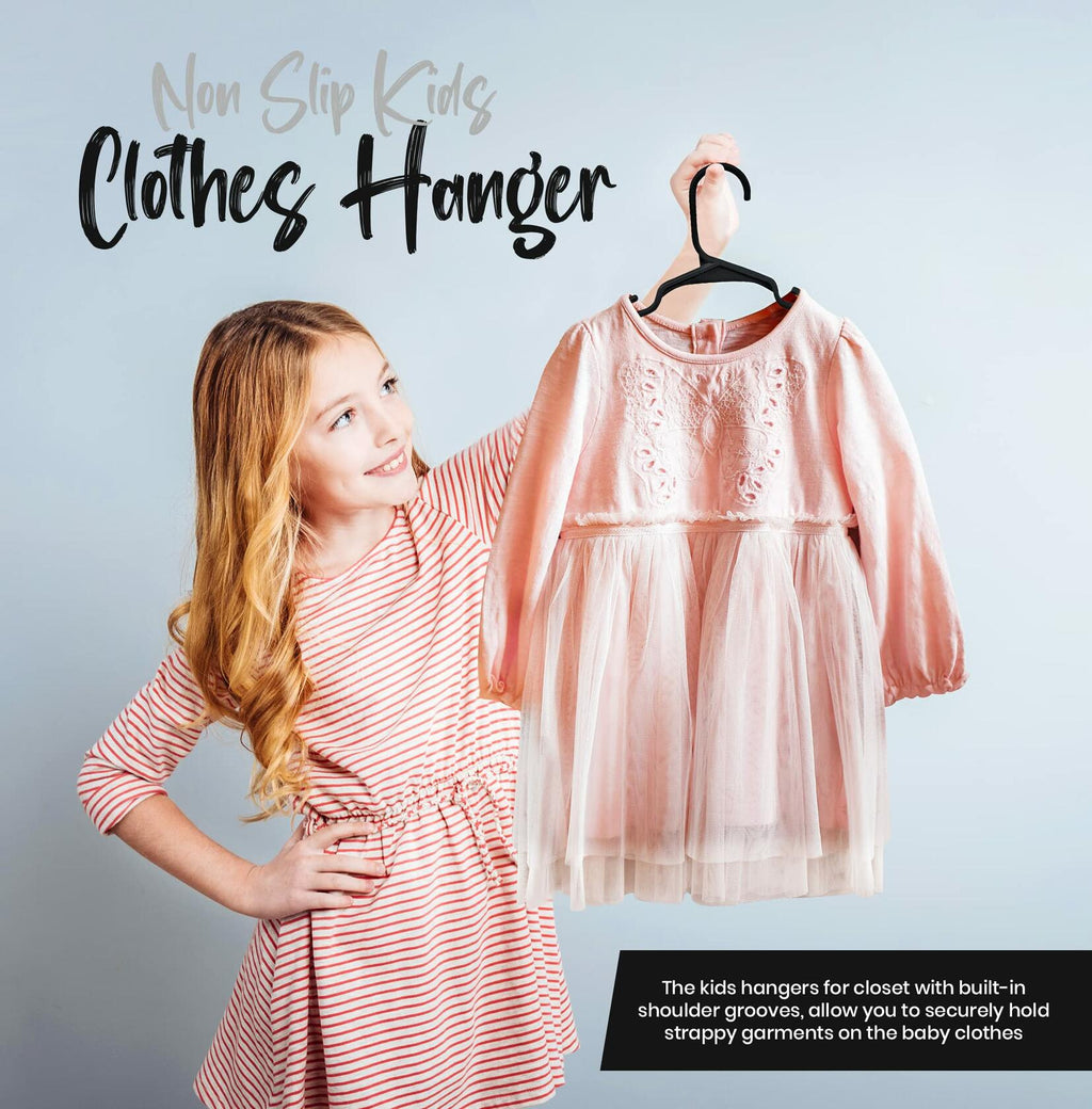 Utopia Home Kids Plastic Hangers 11.5 Inch Black 20 Pack