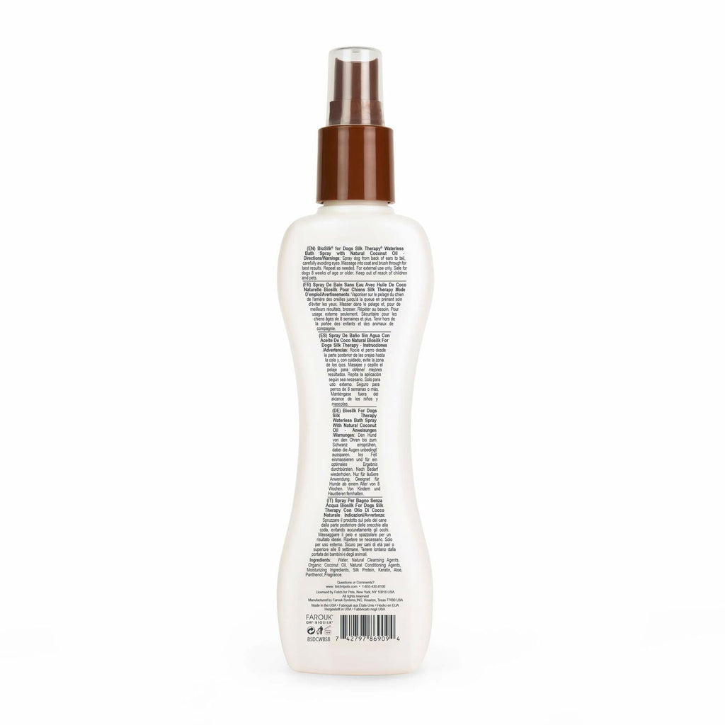 BioSilk Silk Therapy Dog Shampoo Organic Coconut Oil Beige 12 fl oz