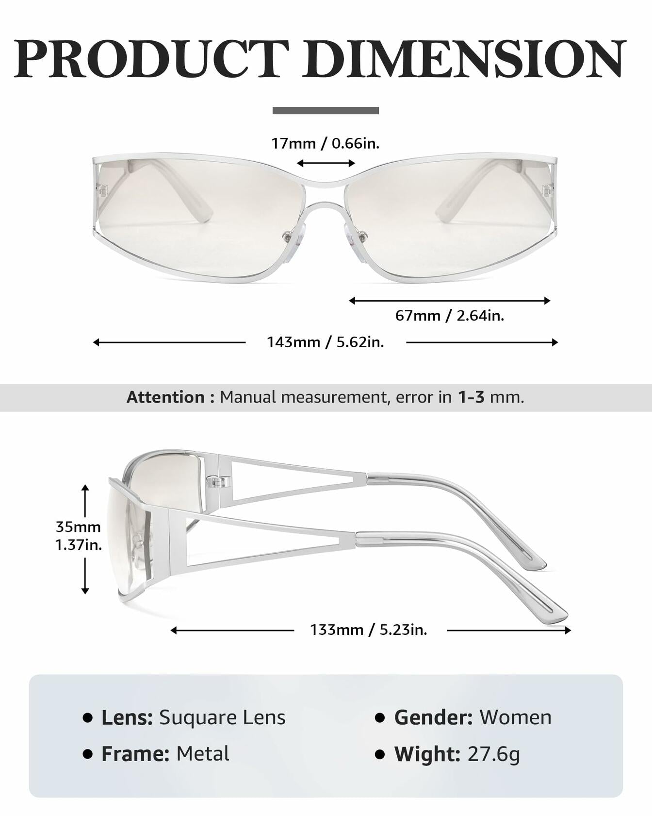 IGnaef Y2k Sunglasses for Women Silver Fashion 2000s Aesthetic