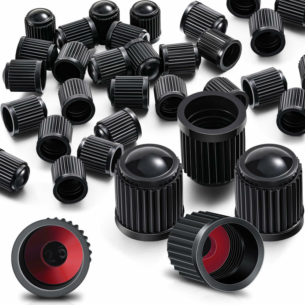 Outus 200 Pcs Tire Valve Stem Caps Universal Plastic Black Covers