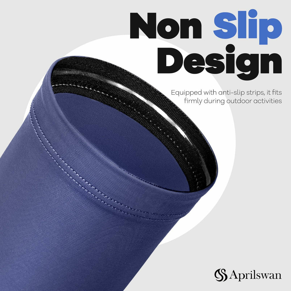 Aprilswan UV Sun Protection Arm Sleeves Compression Non Slip White 1 Pair