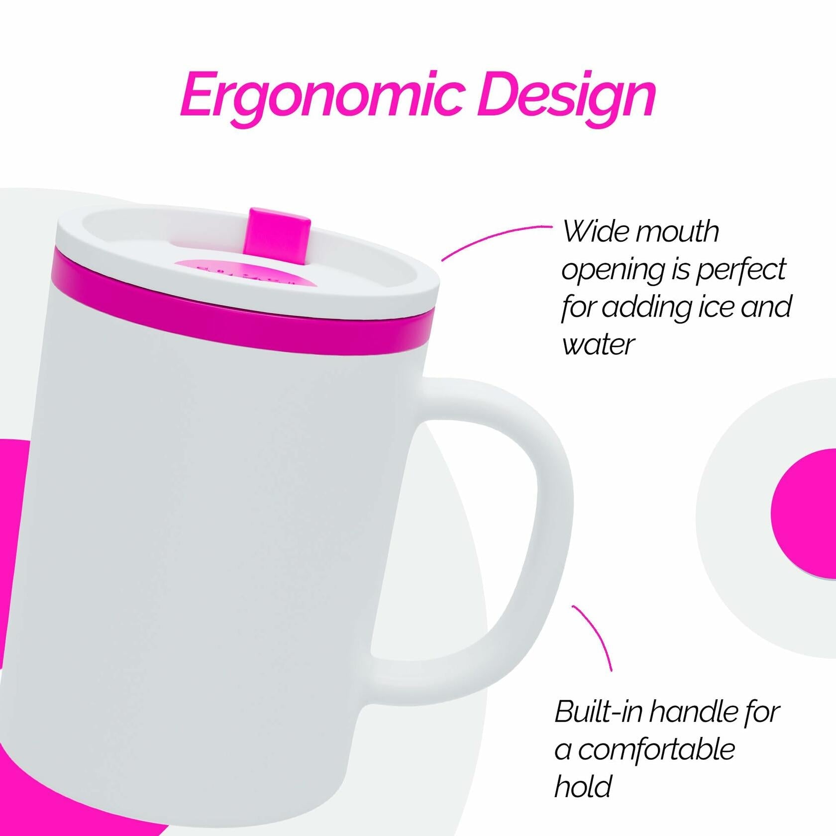Copco Iconic Desk Mug 16oz 2 Pack Pink Double Wall Insulated