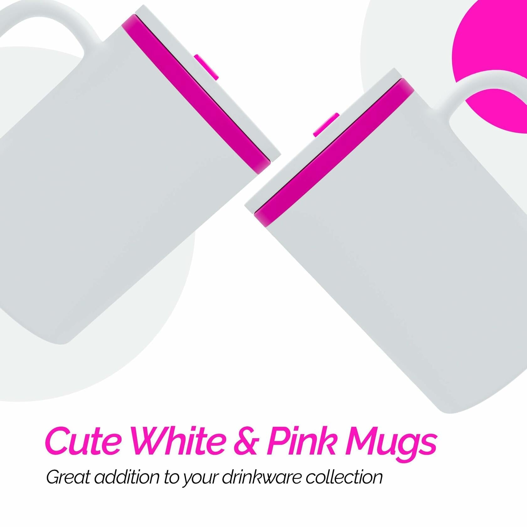 Copco Iconic Desk Mug 16oz 2 Pack Pink Double Wall Insulated