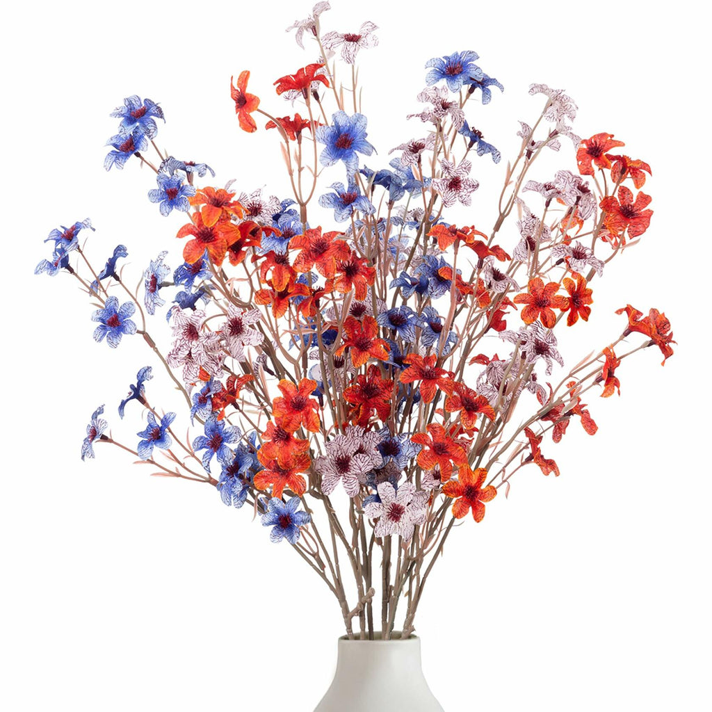Ammyoo Artificial Flowers 6 Pcs Long Stem Fake Flower Vase Filler Decor